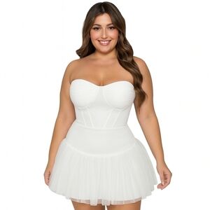 Adeirlina Celestial Mini Dress Glitter White XS NWOT